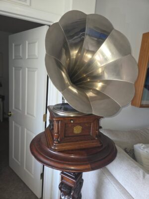 Columbia BI “Sterling” Phonograph with Nickel Bell Flower Horn